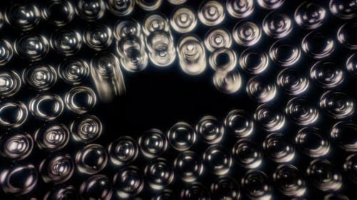 Glasringe und Knöpfe springen hin und her. Animation des Unregelmäßigkeitskonzepts
.