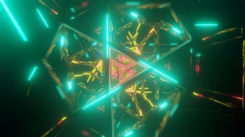Rhythmic Neon Lights on a Seamless Disco VJ Loop