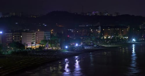 Incekum Turkey Mediterranean Turkey Beach Night View Touristic Hotels Illuminated In Night Night