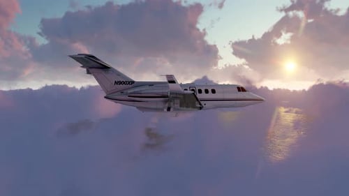 4k Jet Flight Above The Clouds