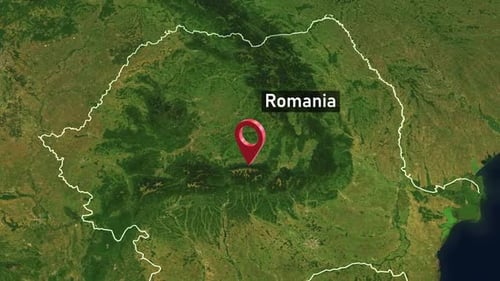 Romania Country Zoom from Space