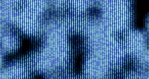Futuristic Blue Grid of Glowing Digital Lights