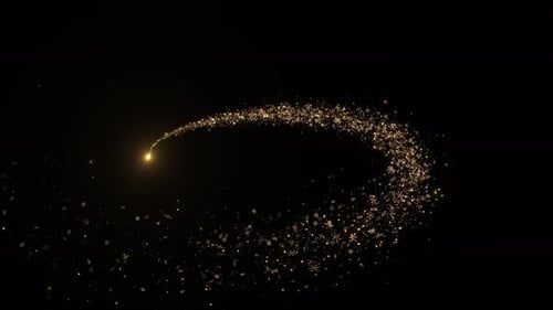 Golden Particle Tail Line Glitter Light Sparkling Shine Wave Trail Light Sparks Particle Stroke