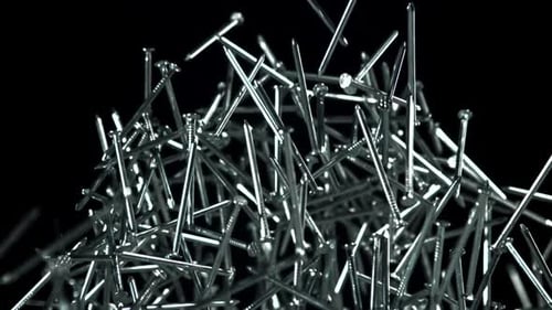 The Nails Fly Up and Fall Down Filmed on a Highspeed Camera at 1000 Fps