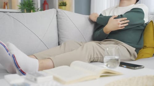 Man with aching bones, joint pain.