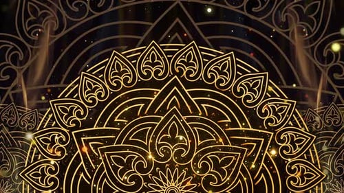 Arabic Gold Ornament Background Loop 4k v4