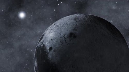 3d Realistic Moon Planet Glowing Sun View On Space Galaxy