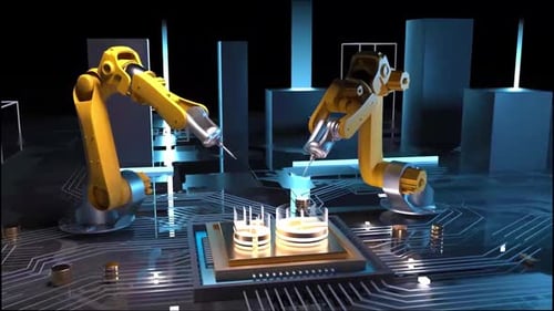 Chronologie d'une chaîne d'assemblage de circuits imprimés entièrement automatisée équipée de bras robotiques avancés de haute précision