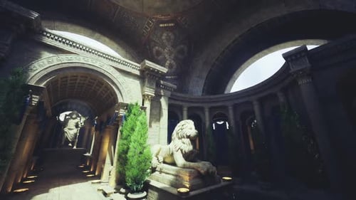 Statue of Regal Lion with Detailed Mane and Historic Significance