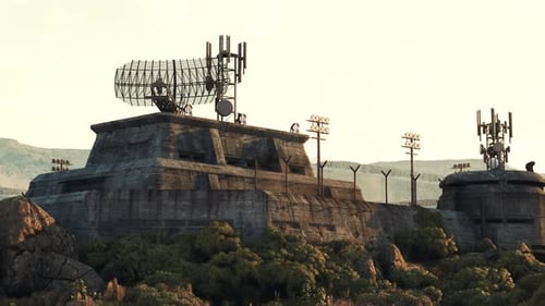 A Military Bunker with Antennas on Top