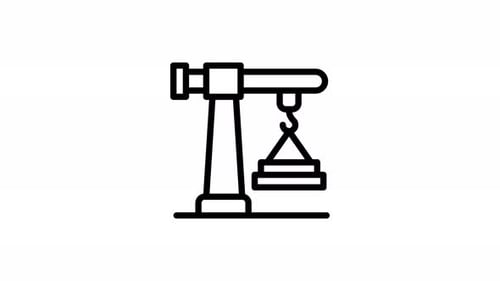 Animated Crane Icon with Swinging Load