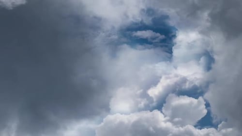 Time-Lapse of Dramatic Moving Clouds in Blue Sky