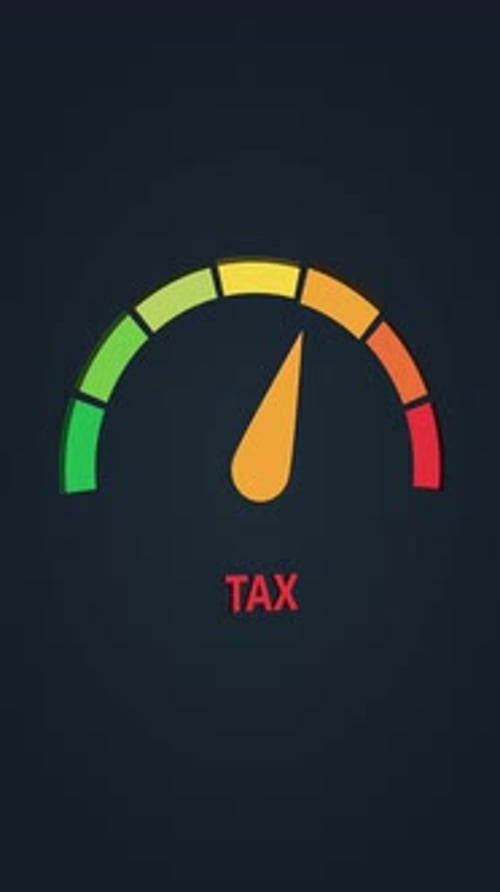 Virtical Video of Tax Gauge Meter Going Up Animation