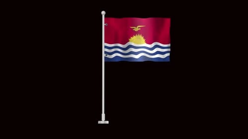 Waving Flag of Kiribati Loop Animation