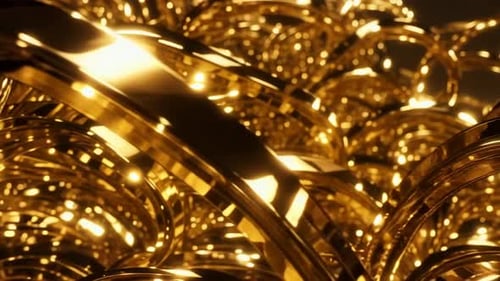 Luxury Gold Abstract Swirling Metallic Ribbons Animation