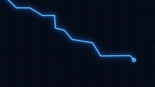 Downward trending graph Stock Market Crash Downward in Financial Crisis concept. panic moment