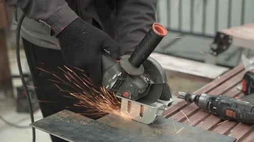 Cutting Metal Creating Sparks