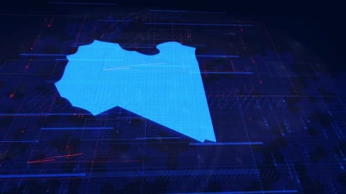 Hud, Libyen, Digitale Karte