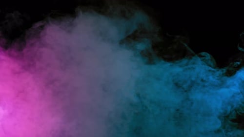 Colorful Smoke Swirling on Black Background