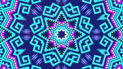 Vibrant Geometric Kaleidoscope Pattern Looping Background