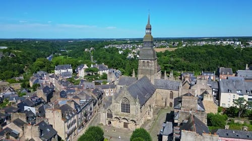 Tracking aerial movement from the ancient Saint Sauveur basilica, Dinan, France.