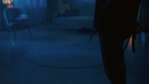 Masked Person With Flashlight and Crowbar Inside Home