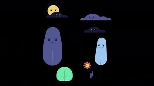 Animated Nature Elements Expressing Changing Moods