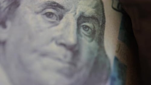 Burning hundred dollar bill fire