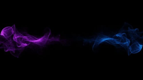 HD 3D animation of an abstract fractal light silk elegant field with particles