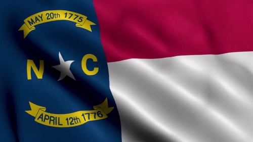 North Carolina State Flag Waving Seamless Loop