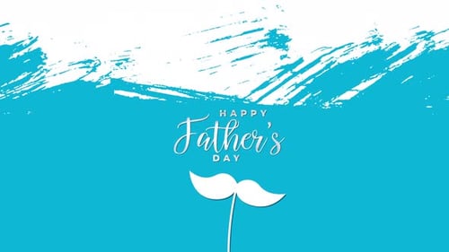 Happy Father's Day Brush Stroke Title Animation