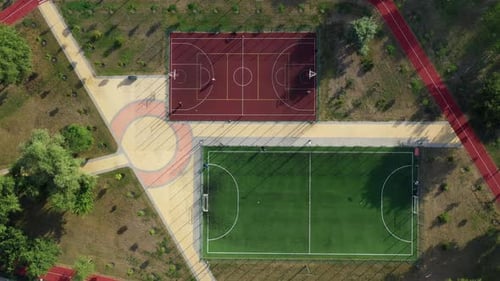 Openair Soccer and Basketball Courts in the Park