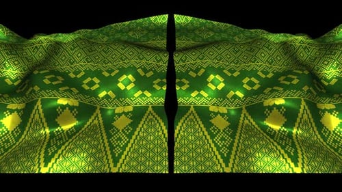 Indonesia Ethnic Silk Pattern Cloth Fabric Songket Minang Minangkabau Padang Green Alpha Channel
