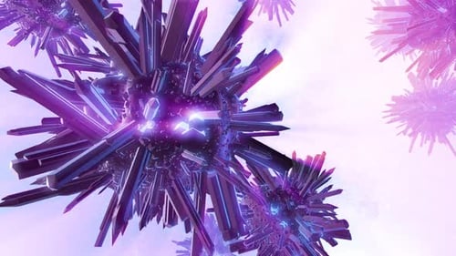 Dynamic Purple Crystal Spikes Abstract Loop Background