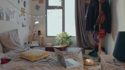 Aesthetic Cozy Bedroom with No People