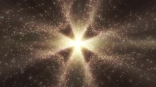 Sparkling Light Rays and Glittering Particles Abstract Motion Background