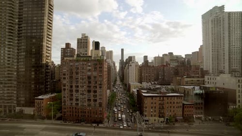 Cityscape Shot of Futuristic High Rise Skyscrapers Metropolis Business District