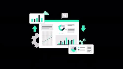 Animated Business Data Dashboard Flat Design