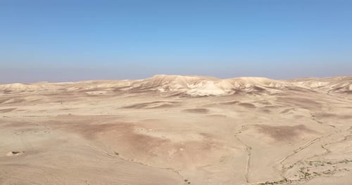 Desert landscape and mountains on a beautiful clear day, Aerial view