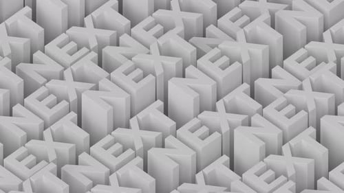 Kinetic Wave of Rising 3D NEXT Letters Loop