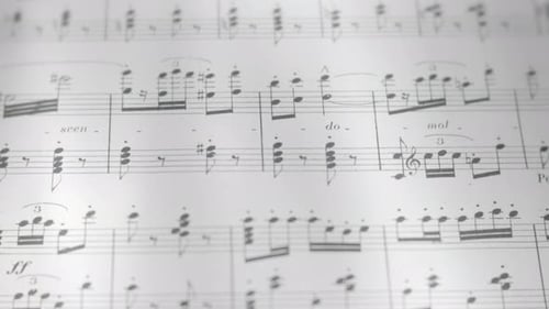 View over music notes