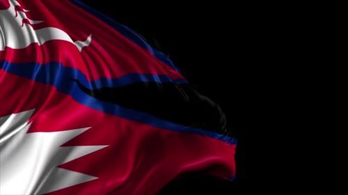 Realistic Waving Nepal Flag Motion Graphic with Alpha Channel