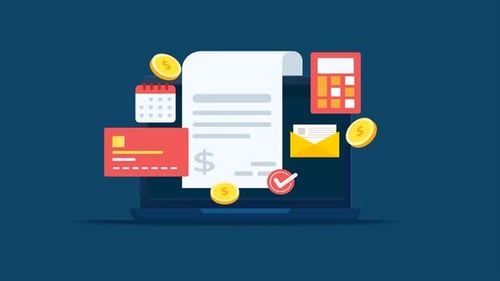 Digital invoice template. Online bill payment screen