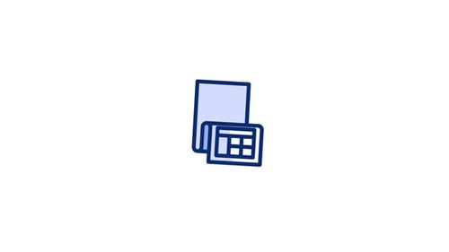 Animated Financial Document and Calculator Icon Transition