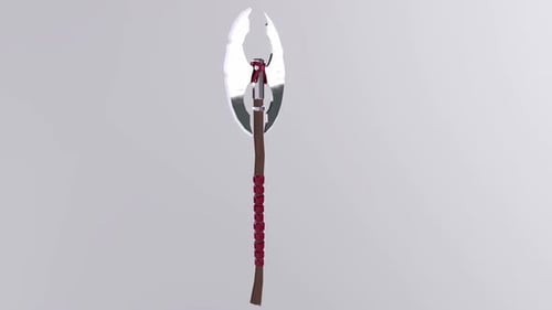 Rotating Double Bladed Axe Weapon 3D Animation
