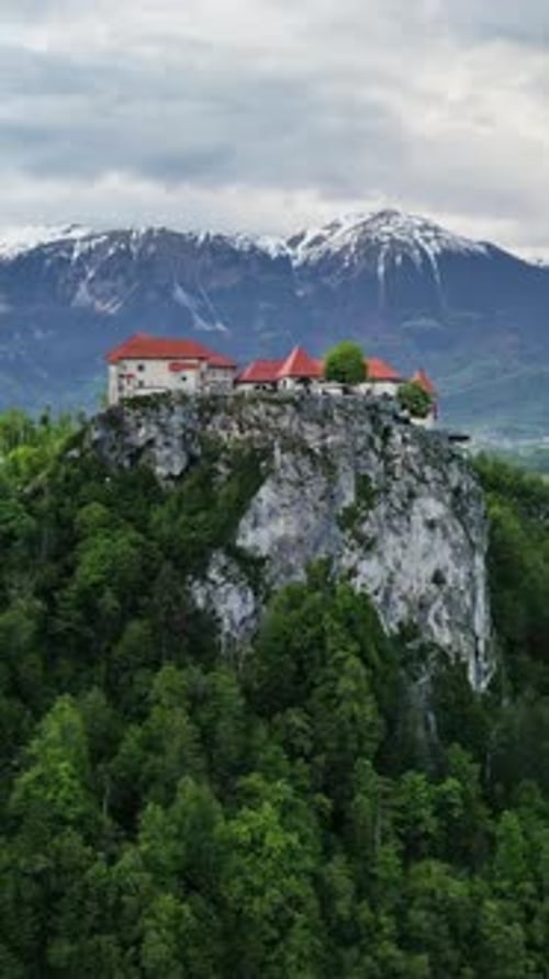 Castle on the rock on Bled lake