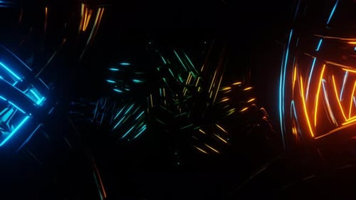 Neon Lights Flicker Rhythmically in a Vibrant and Hypnotic VJ Loop