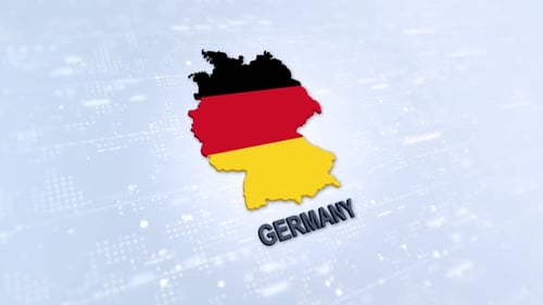 Animated Map of Germany with Flag and Text Reveal