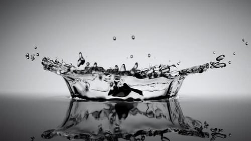 Experience a Dynamic Water Splash in a Striking Monochrome Setting That Captivates Attention