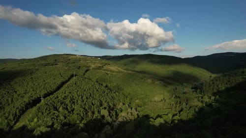 General Greenery Area, green mountain terrain drone view, cloudy mountain range outdoors, nature lan